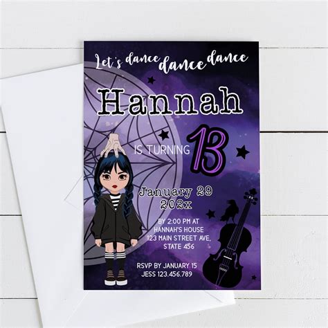 Editable Wednesday Addams and Enid Birthday Invitation ★ Instant Downl