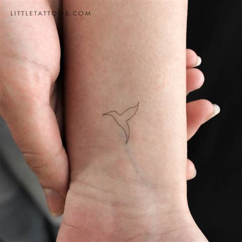Fine line hummingbird temporary tattoo