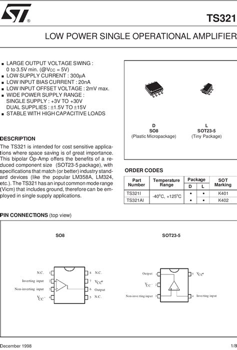 TS321 Datasheet. Www.s manuals.com. St321 St