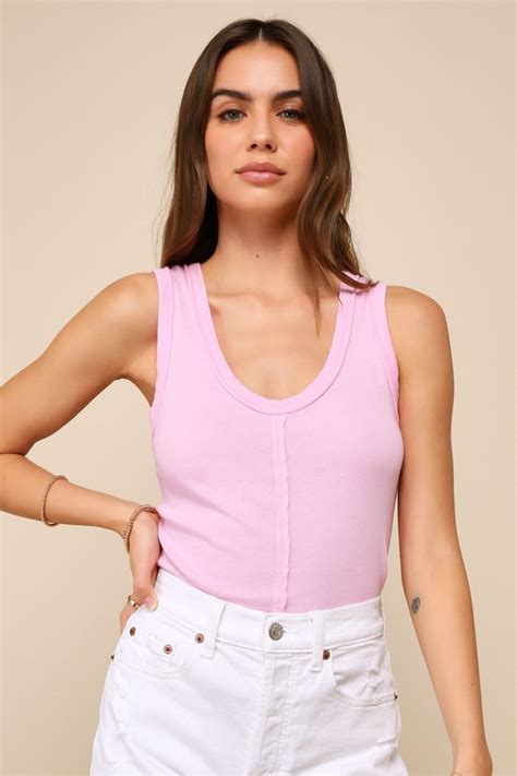 light pink tank top pink knit top scoop neck tank top tops lulus