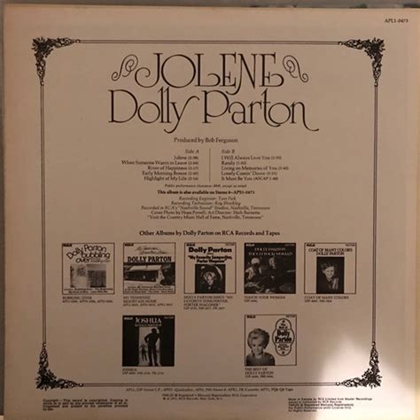 Dolly Parton – Jolene - 1974 Rare – Vinyl Pursuit Inc