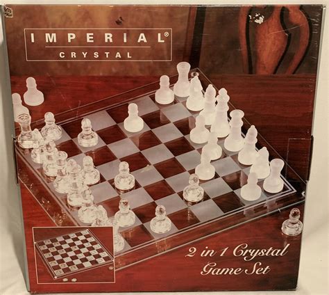 Imperial Crystal 2 in 1 Crystal Game Set Chess Checkers Glass 99223013 ...