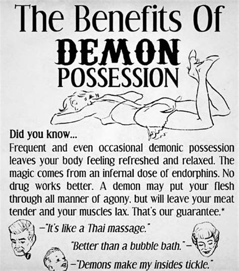 Benefits of Demon Possession | Demon possession, Demon, Words