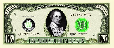 President George Washington One Million Dollar Bill – American Art Classics