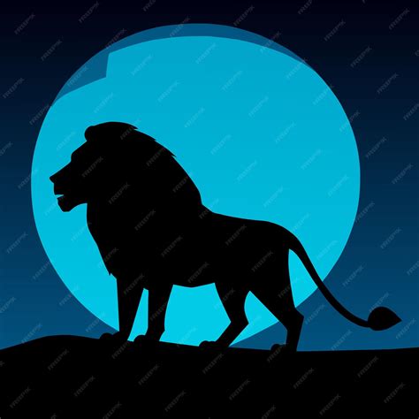 El intenso vector del león descubrió sombras de misterio | Vector Premium