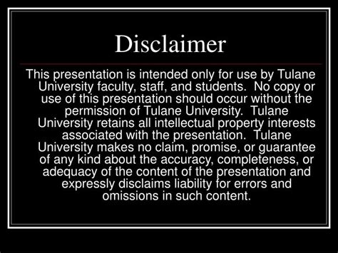 PPT - Disclaimer PowerPoint Presentation, free download - ID:216555