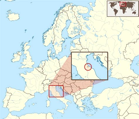 Detailed location map of San Marino | San Marino | Europe | Mapsland ...