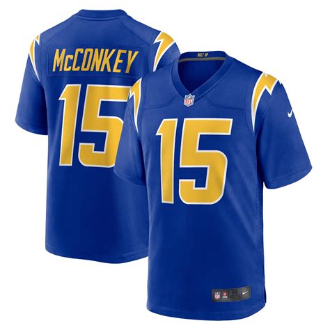 Men's Nike Ladd McConkey Royal Los Angeles Chargers Alternate Game