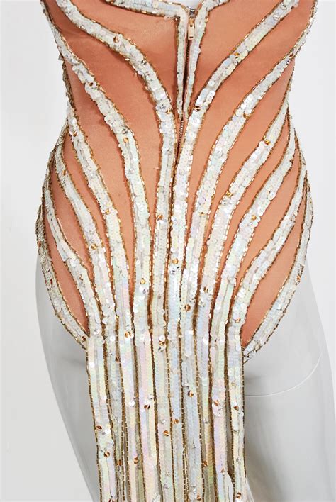 Vintage 1978 Bob Mackie for Mitzi Gaynor Documented Sequin Feather