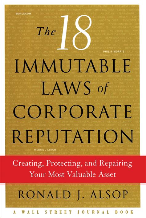 The 18 Immutable Laws of Corporate Reputation | Book by Ronald J. Alsop