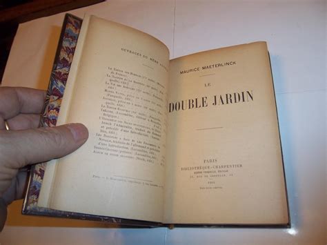 LE DOUBLE JARDIN by MAETERLINCK Maurice: Signed by Author(s