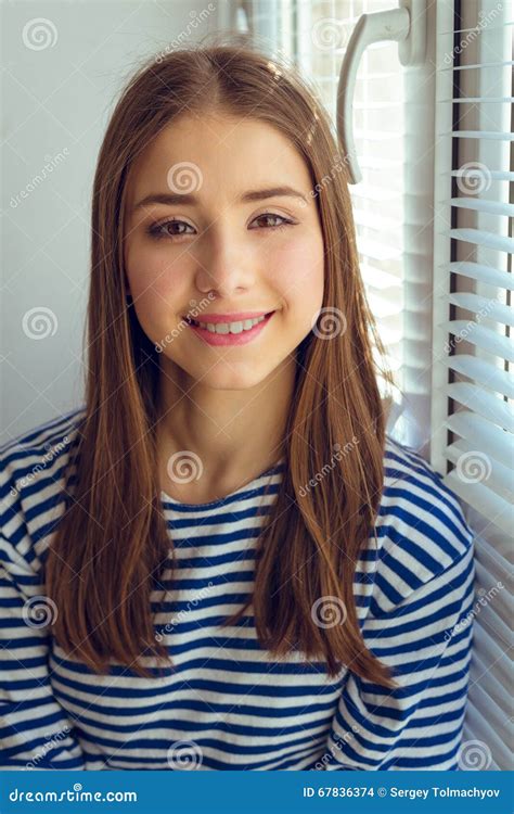 Happy smiling teenage girl stock photo. Image of face - 67836374