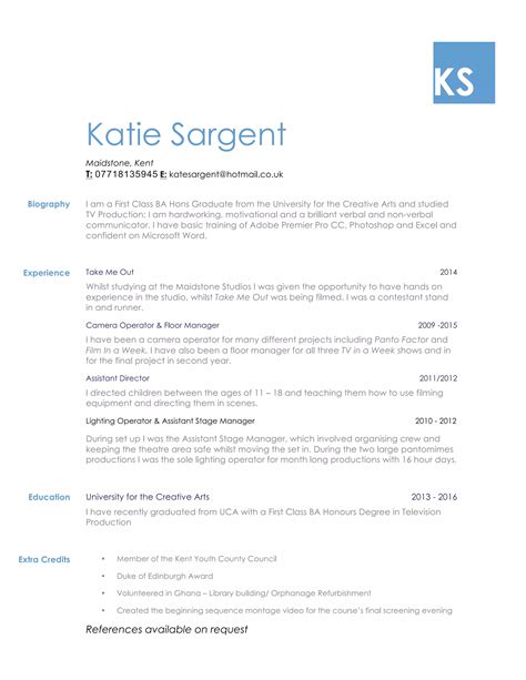 Kate Sargent CV | PDF