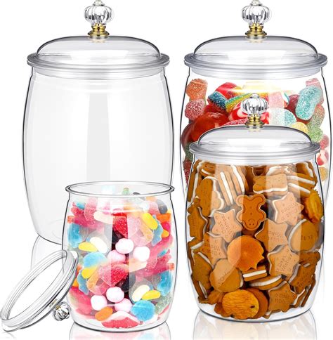 Amazon.com: Nuogo 4 Pcs Candy and Cookie Jars with Lids 30/42/64/80/90