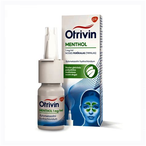 Otrivin (Otrivine) Menthol Adult Nasal Spray 10 ml. Relieves Allergic ...