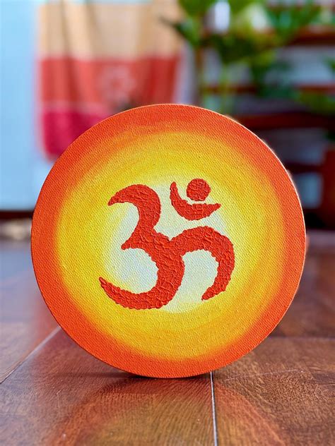 hand painted om acrylic painting  canvas cm  yoga wall art