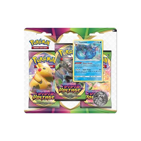 Pokemon Blister Pack - Sword & Shield: Vivid Voltage - Vaporeon Black ...
