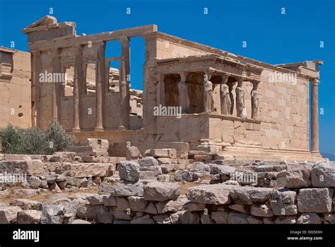 The ruins of the Temple of Aphrodite in the Acropolis of Athens in ...