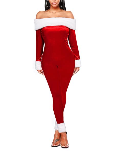 Gureui Women Sexy Mrs Santa Claus Christmas Costumes Velvet Red Off