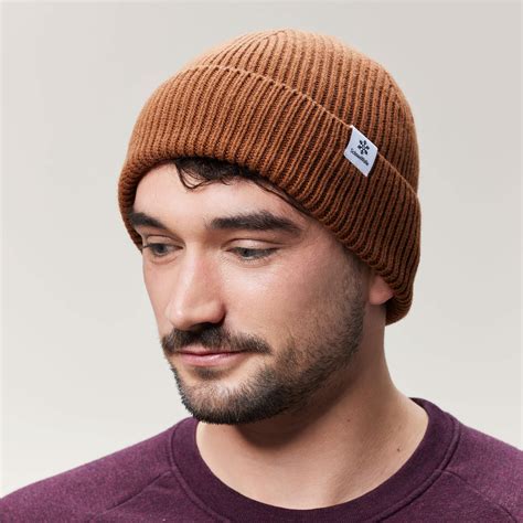 Strick Beanie Mütze von SchneeWolle in schönem Braun