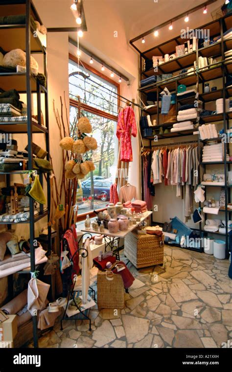 Interior of the 'Strand Bad' soap and shower shop on Kollwitzplatz in ...