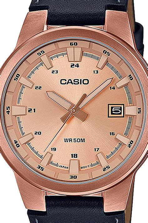 Casio, Ceas quartz de otel inoxidabil, Auriu rose, Negru - eMAG.ro