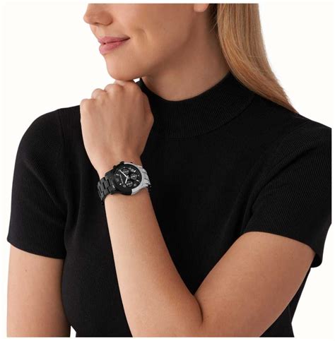 Michael Kors Women's Runway (38mm) Black Dial / Black And Crystal Set ...