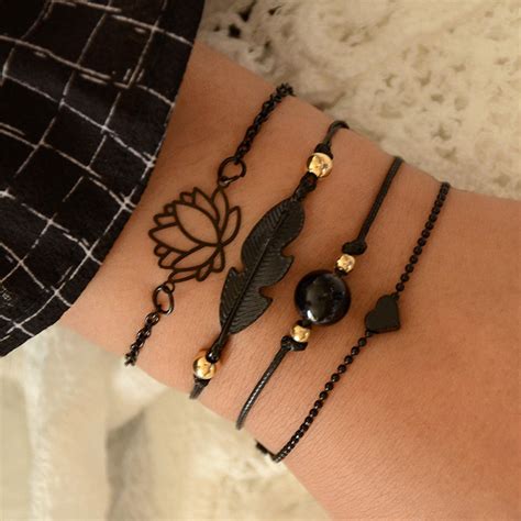 4PCs Black Bracelets at $12.99 USD l Rags n Rituals