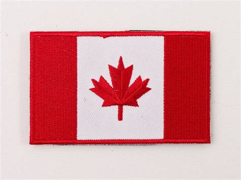 Embroidered Canada Flag (Red and White) Patch with Velcro – Black Bear Gear