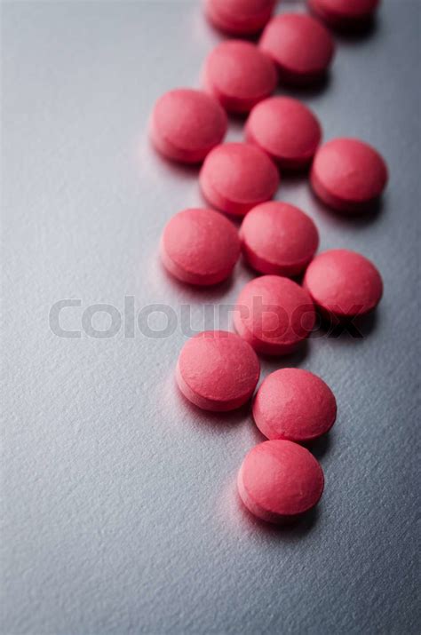 red tablets stock image colourbox