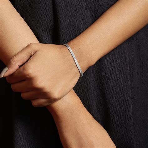 Oxidized Snake Silver Chain Bracelet