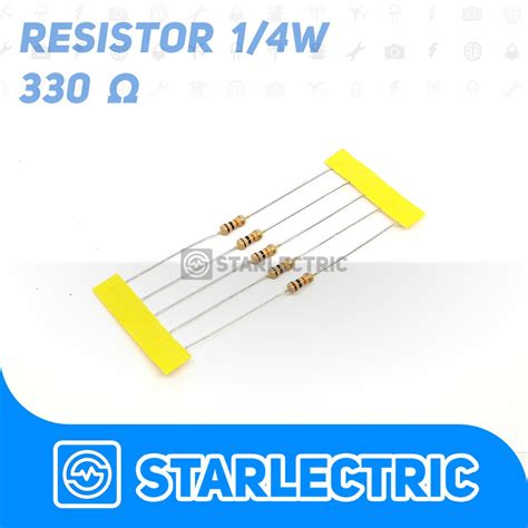 Jual Resistor 330 330R Ohm 1/4 W 5% 5pcs/pack Indonesia|Shopee Indonesia