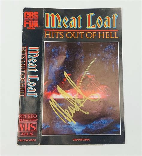 Meat Loaf Hits Out Of Hell Autographed VHS Cover - Sally Antiques