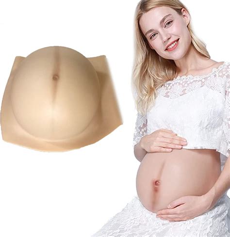 Fake Pregnant Belly for 3-10Months, Silicone Fake Pregnant Belly of