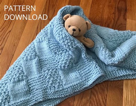 Swaddling Squares Knit Baby Blanket Pattern PDF Download - Etsy