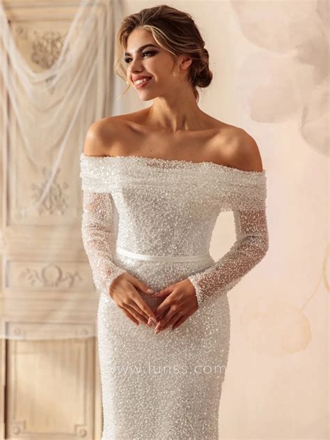 Sparkling Luxury Off-white Beading Mermaid Formal Dress - Lunss