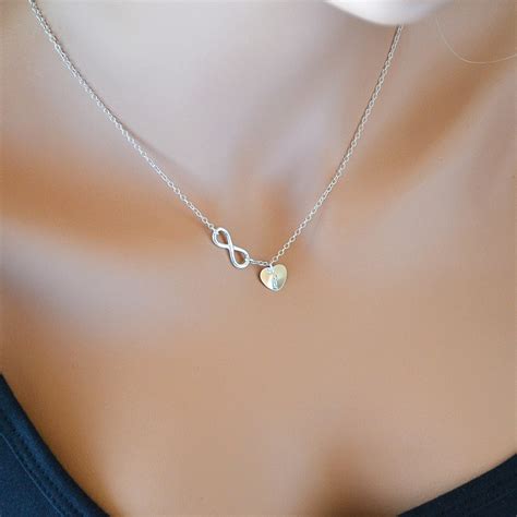 Personalized Infinity Heart Necklace Initial Heart Necklace - Etsy