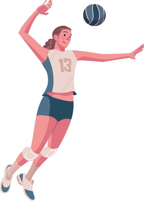 volleyball player sportsman playing attack vector illustration