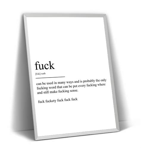 fuck definition print etsy