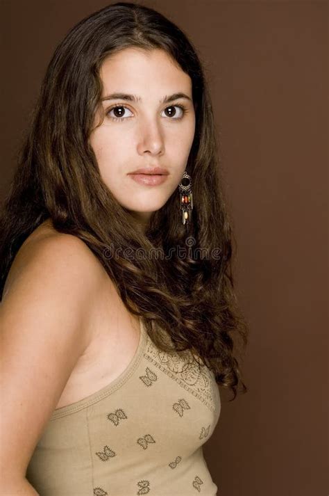 Natural Model 2 stock image. Image of background, brunette - 195669