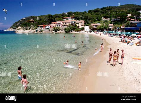 elba island tuscany italy beach  marina  campo stock photo