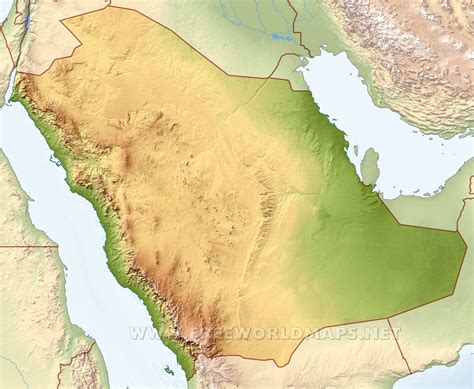 Saudi Arabia Physical Map