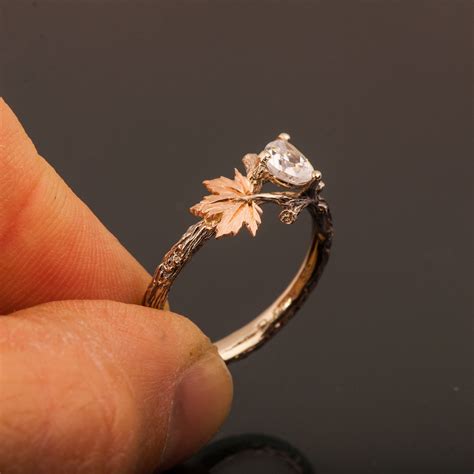 Twig and Leaf Engagement Ring Twig Engagement Ring Maple | Etsy