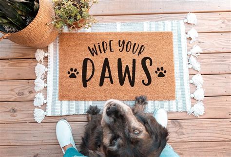 amazoncom doormat  rustic wipe  paws doormat funny dog door