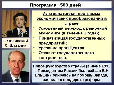 500 дней программа Шаталина-Явлинского- краткое содержание, разработка ...