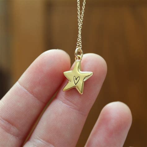 tiny gold star charm necklace gold dipped sterling silver star penda