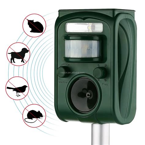 Wikoo Ultrasonic Animal Repeller,Solar Powered Pest Repeller,Waterproof ...