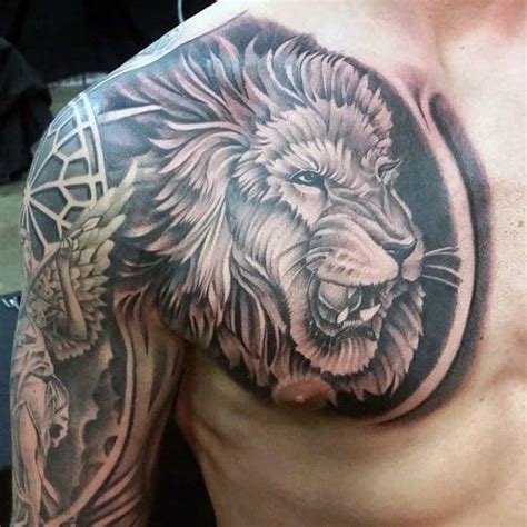 73 Awesome Lion Chest Tattoo Designs for Men