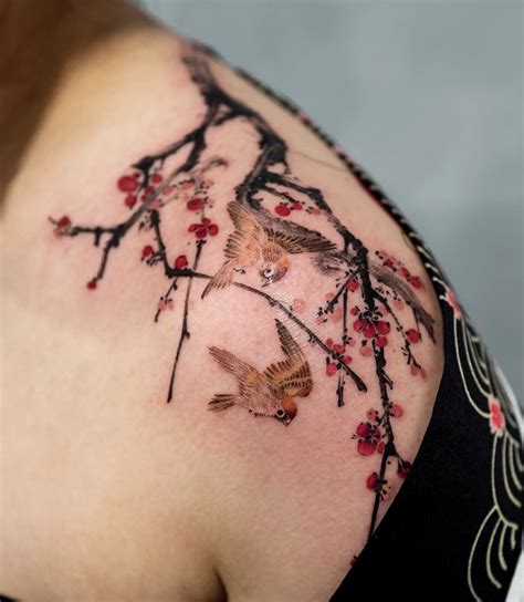 Plum Tree Flower Tattoo
