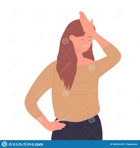 Woman Facepalm Gesture Cartoon Vector | CartoonDealer.com #114222323